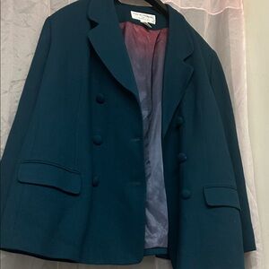 Women's Double-Breasted Jacket - Teal